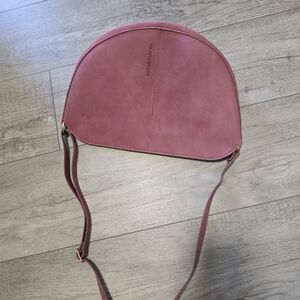 Portland Leather Rose Pink Half-Moon Crossbody Bag